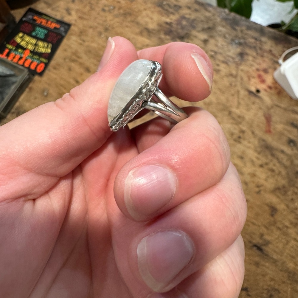 Elegant Silver Moonstone Ring